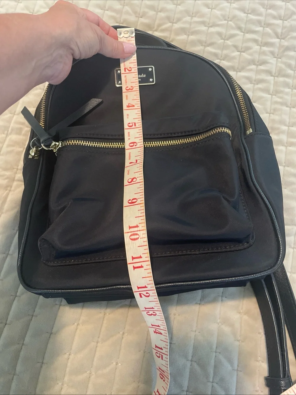 kate spade Black Nylon Backpack with Gold Hardware